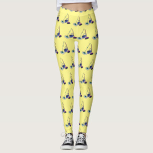 Broom & mop cartoon illustration leggings