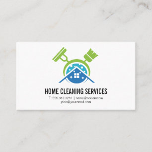Broom Mop Maid Logo Business Card