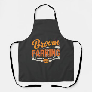 Broom Parking Halloween Vector Design_1 Apron