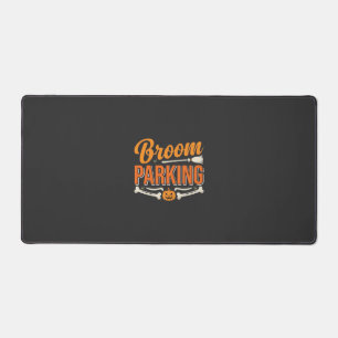 Broom Parking Halloween Vector Design_1 Desk Mat