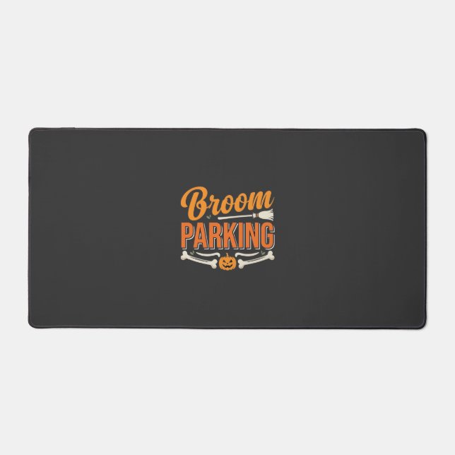 Broom Parking Halloween Vector Design_1 Desk Mat (Front)