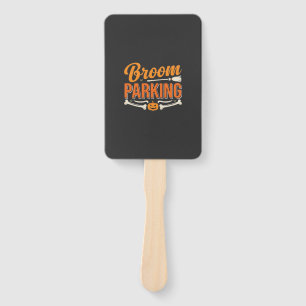 Broom Parking Halloween Vector Design_1 Hand Fan