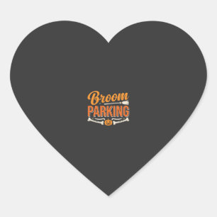 Broom Parking Halloween Vector Design_1 Heart Sticker