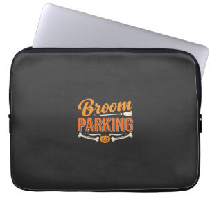 Broom Parking Halloween Vector Design_1 Laptop Sleeve