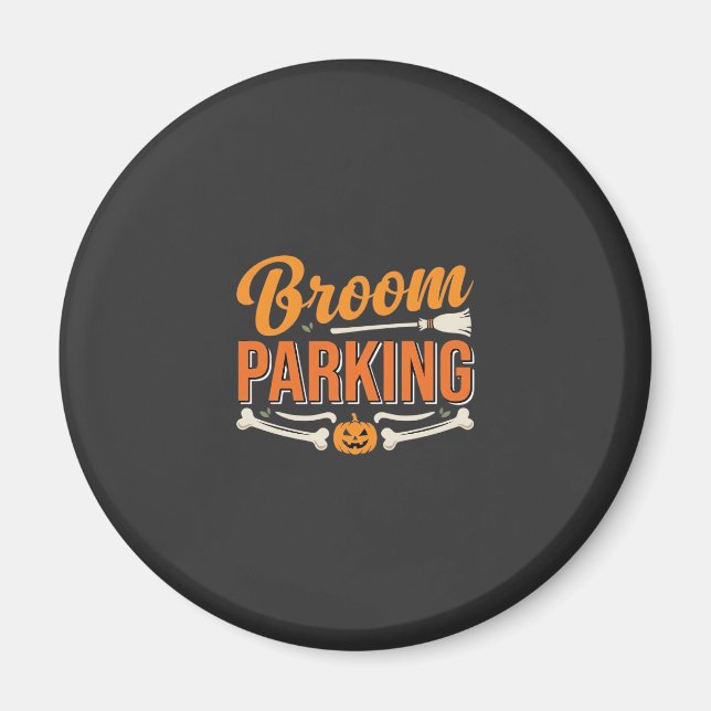 Broom Parking Halloween Vector Design_1 Magnet (Front)