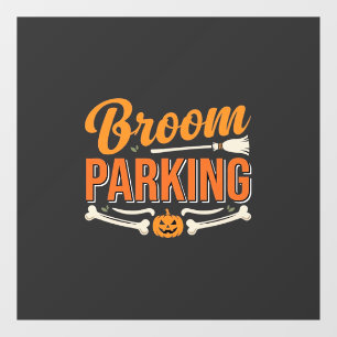 Broom Parking Halloween Vector Design_1 Window Cling