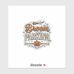 Broom Parking Halloween Vintage Witch Vector Desig