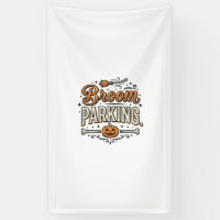 Broom Parking Halloween Vintage Witch Vector Desig