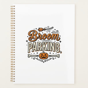 Broom Parking Halloween Vintage Witch Vector Desig Planner