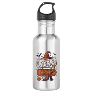Broom Parking Halloween Witch Hat Broomstick Black 532 Ml Water Bottle