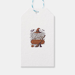 Broom Parking Halloween Witch Hat Broomstick Black Gift Tags