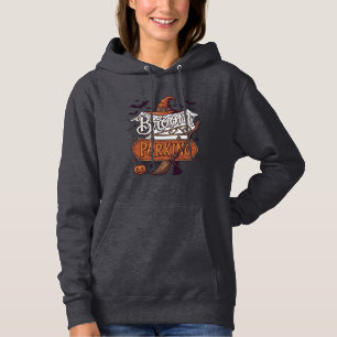 Broom Parking Halloween Witch Hat Broomstick Black Hoodie