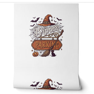 Broom Parking Halloween Witch Hat Broomstick Black Wallpaper