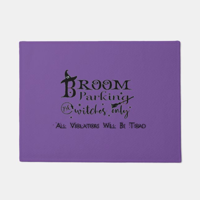Broom Parking Witches Only Doormat (Front)