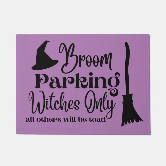 Broom Parking Witches Only Halloween  Doormat (Front)