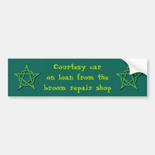 Image of Broom Repair Shop Courtesy Car Witch Driver Bumper Sticker