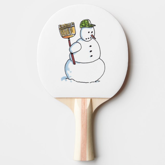 Broom Snowman ping pong paddle (Front)