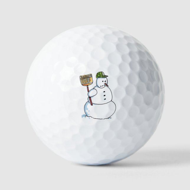 Broom Snowman value golf balls 12 pk (Front)