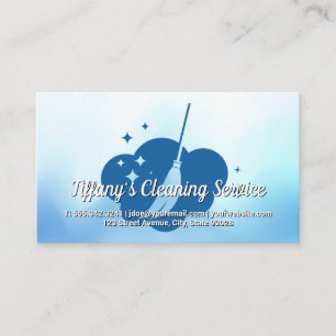 Broom Sparkle Logo Home Cleaner Business Card