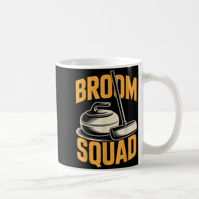 Broom Squad Ice Sweeng Rock Stone Sliding Curling  Coffee Mug (Right)