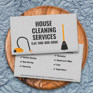 Broom & Vacuum - House Cleaning Services Business Card