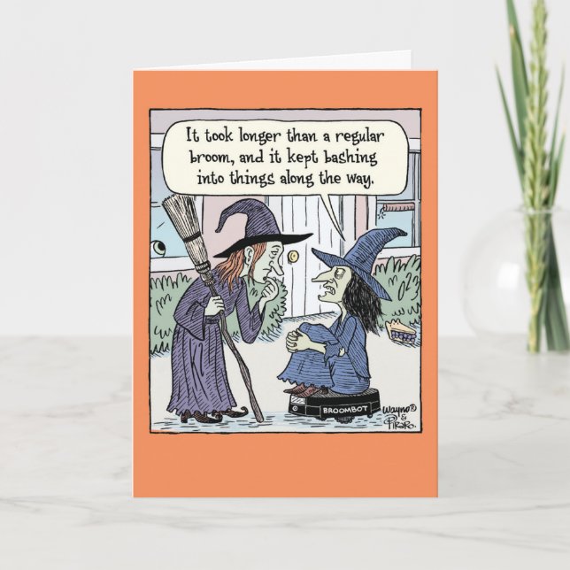 Broombot  Halloween Card (Front)