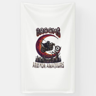 Brooms Amateurs Grim Reaper Motorcycle Halloween R Banner