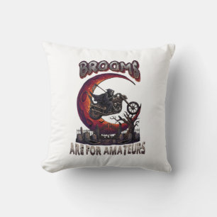 Brooms Amateurs Grim Reaper Motorcycle Halloween R Cushion