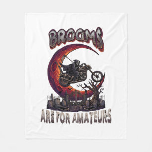 Brooms Amateurs Grim Reaper Motorcycle Halloween R Fleece Blanket