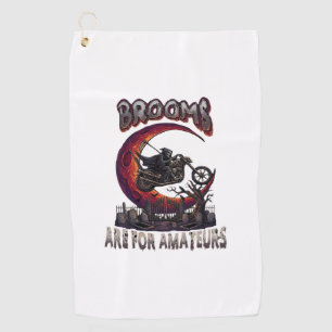 Brooms Amateurs Grim Reaper Motorcycle Halloween R Golf Towel