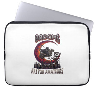 Brooms Amateurs Grim Reaper Motorcycle Halloween R Laptop Sleeve