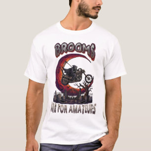 Brooms Amateurs Grim Reaper Motorcycle Halloween R T-Shirt
