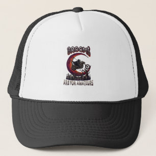 Brooms Amateurs Grim Reaper Motorcycle Halloween R Trucker Hat