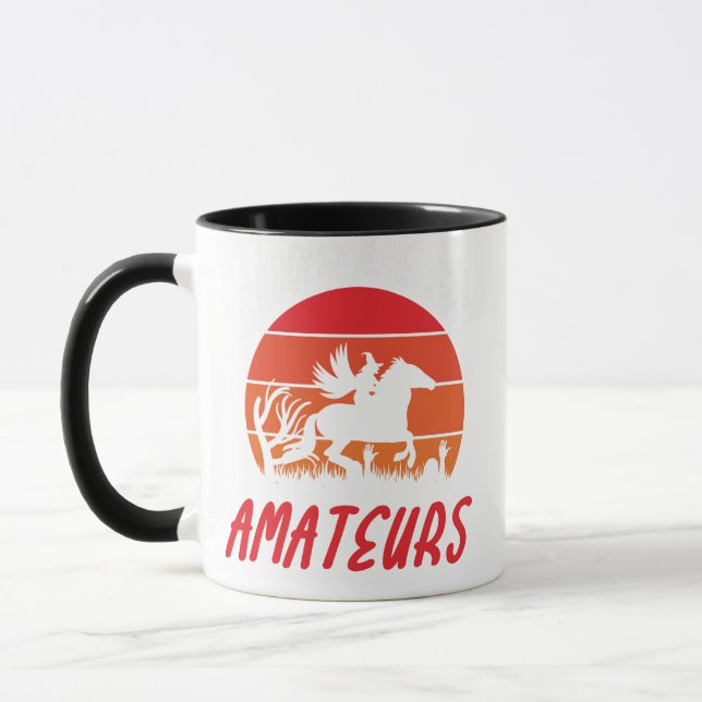 "Brooms Are For Amateurs Halloween Horse Witch Mug (Left)