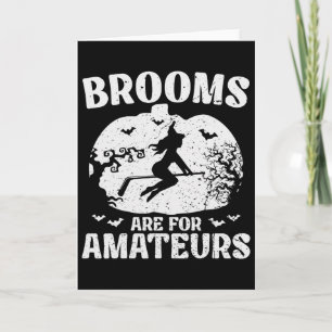 Brooms Are For Amateurs Hockey Stick Shirt Pumpkin Card