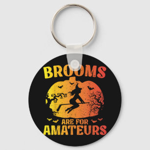 Brooms Are For Amateurs Hockey Stick Shirt Pumpkin Key Ring