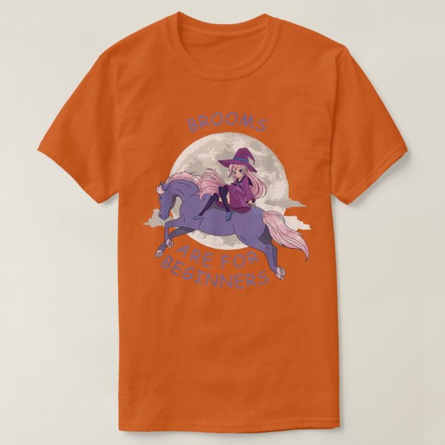 Brooms Are For Beginners Anime Witch 341  T-Shirt (Design Front)