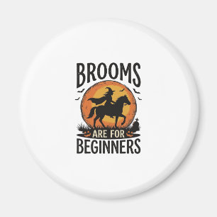 Brooms Are for Beginners Vintage Halloween Witch D Magnet