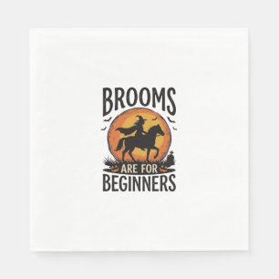 Brooms Are for Beginners Vintage Halloween Witch D Napkin