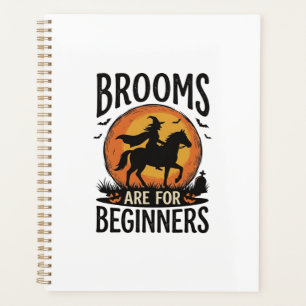 Brooms Are for Beginners Vintage Halloween Witch D Planner