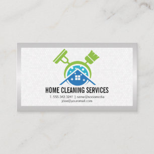 Brooms Cleaning Home Logo   Tiling Business Card