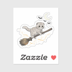 Broomstick Fold – Cute Scottish Fold Cat Halloween