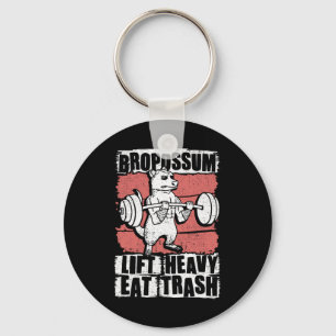 Bropossum Lift Heavy Eat Trash Opossum Gym Weightl Key Ring