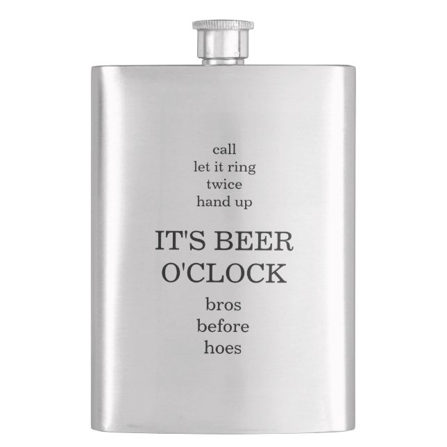 Bros Before Hoes Groomsmen Wedding Flask (Front)