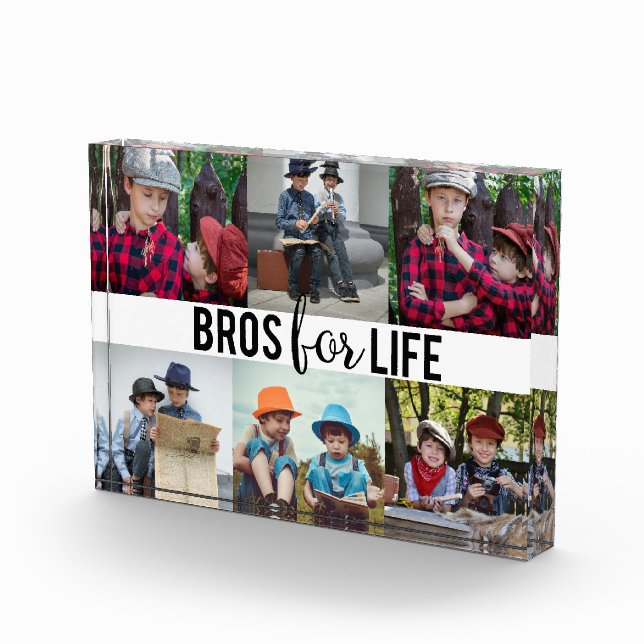 Bros for Life Brothers Photo Collage Typography Block (Right)