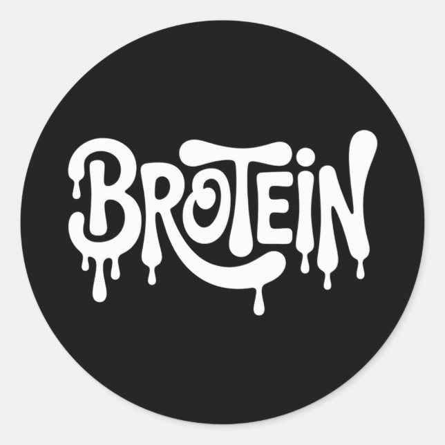 Brotein Protein Funny Bro Gym LGBTQ Gay Pride Ally Classic Round Sticker (Front)