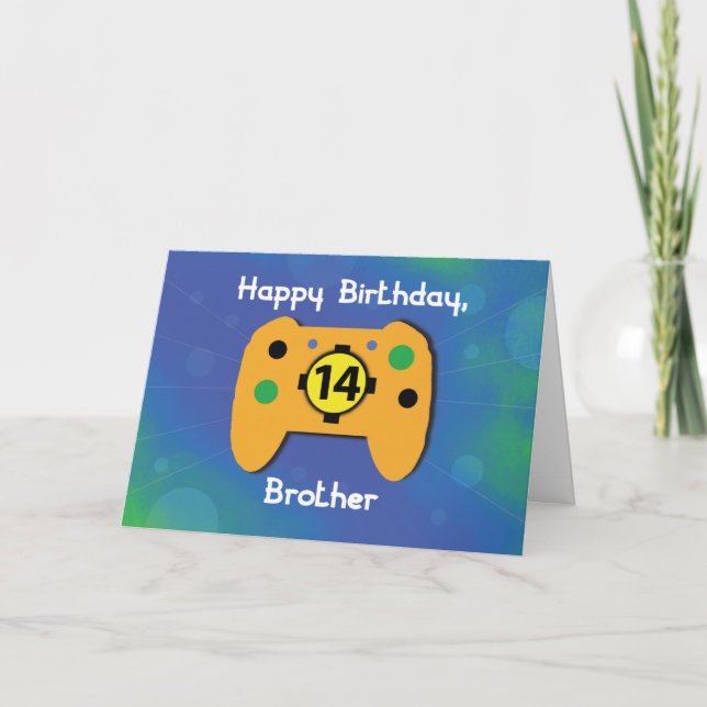 Brother 14 Year Old Birthday Gamer Controller Card (Front)