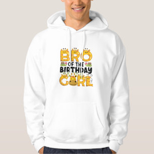 Brother 1st Birthday Girl Giraffe Theme Party Zoo Hoodie