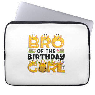 Brother 1st Birthday Girl Giraffe Theme Party Zoo Laptop Sleeve