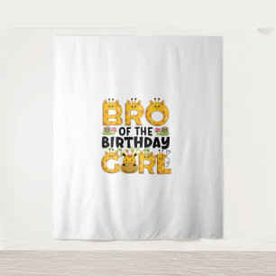 Brother 1st Birthday Girl Giraffe Theme Party Zoo  Tapestry